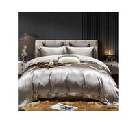 4-piece bed sheet set Satin Geometric Jacquard Comforter Cover Set Queen/King Size All Season 1000TC Cotton Luxury Duvet 4 Pieces Sheet Pillowcase Sets (Queen 200X230 4pcs)