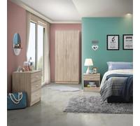 4 Piece Bedroom Furniture Set Wardrobe Chest Drawers 2 Bedside Table Sonoma Oak