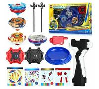 4-Piece Beyblade Burst Starter Set with Grip Launcher & Arena - Battle Spin Tops for Kids 9+