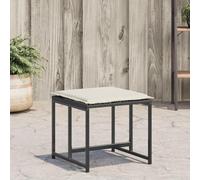 4-Piece Black PE Rattan Garden Stools with Cushions Outdoor Patio Bar Furniture High Top Seating Set for Deck Backyard and Garden Use