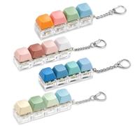 4-Piece Blue-Green Keyboard Fidget Toys, Mini Cool Gadgets with Clicky Sounds for Stress Relief & Focus, Portable Clicky Keyboard for Office & Travel