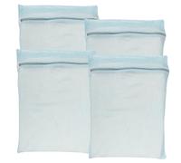 4-Piece Blue Large Durable Organic Cotton Mesh Laundry Bags with Sturdy Zippers and Breathable Mesh are Delicate Laundry Bags for Underwear, Clothes, Pants and Socks
