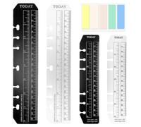 4-Piece Bookmark Ruler, 100 Marking Labels, Binder Soft Ruler, Creative and Novel Ruler, Bendable Scale Ruler, Student Stationery