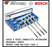 4-Piece Bosch Glow Plug Kit for 1300 Multijet Engines Fiat Opel Suzuki