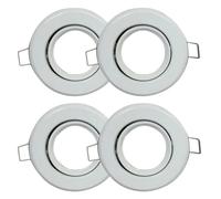 4-Piece Brushed MR11 Light Kit with 50mm 60mm Hole Recessed GU4 Satin Face Down Light Fixture Shell Accessories(White Face)
