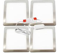 4-Piece Brushed Nickel Ultra-Slim Led Under Cabinet Lighting Kit With Driver - Natural White Glow