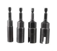 4-Piece Butterfly Bolt Socket Wrench Set - 1/4" Hex Shank Driver for Panel Nuts & Screws, Chrome Vanadium Steel, 10mm/12mm/14mm/16mm Internal Diameter,