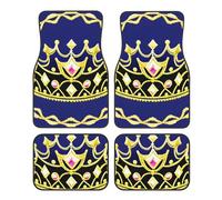 4-Piece Car Floor Mats, Auto Floor Rugs, Decorative Front & Rear Vehicle Foot Rugs, Non-Slip Vehicle Foot Carpet Mats for Trucks SUV Car Fantasy Tiara