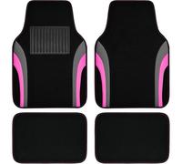 4 Piece Car Floor Mats for BMW Mini One/Cooper R50 R53 Hatchback 2001-2006, Waterproof Sustainable Leather All Weather Interior Carpets Vehicle Protection Liners,Pink