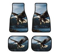 4 Piece Car Floor Mats Set Waterproof Eagle At Hunting Automotive Carpet Universal Fit All-Weather Protection for Trucks Suvs Vans Sedans Non-Slip Rubber Backing & Reinforced Edge