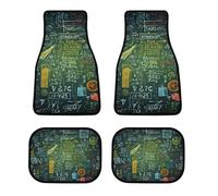 4 Piece Car Floor Mats Set Waterproof Math Question Automotive Carpet Universal Fit All-Weather Protection for Trucks Suvs Vans Sedans Non-Slip Rubber Backing & Reinforced Edge