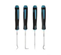 4-Piece Car Pick and Hook Tool Set, Hardened Steel O for Ring Oil Seal Remover for Gasket Puller, Disassembly Repair Hand Tools with Straight 90 De(A)