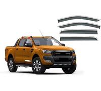 4-Piece Car Wind Deflectors for Ford Ranger T6 Raptor MK1-P375 2011-2022 - Rainproof Window Visors, Noise Reduction, Easy In-Channel Install, Better Ventilation Reduces Wind Turbulence
