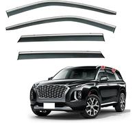 4-Piece Car Wind Deflectors for Hyundai Palisade LX2 2020 - Rainproof Window Visors, Noise Reduction, Easy In-Channel Install, Better Ventilation Reduces Wind Turbulence