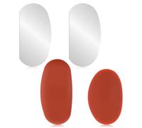 4 Piece Ceramic Clay Ribs Set, 3 Sizes Rubber Pottery Ribs Sculpture Pottery Shape Scraper Cutter Clay Tool 2 Colours Pottery Tool for Model Making Carving (Silver + Red)