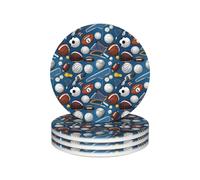 4-piece ceramic coasters-advanced fully printed single-sided ceramic coasters, which are environmentally friendly and absorbent, and the cork liner is non-slip.