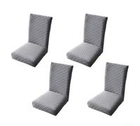 4 piece chair cover set featuring diamond pattern for enhanced dining area elegance and spill protection (Dark grey)