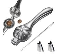 4-Piece Chestnut Cutter, Nut Cracking Set with Chestnut Cutter Tool, Garlic Peeler Nail Cover, and Crab Pick