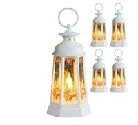 4-Piece Christmas Decoration Lanterns, LED Christmas Lanterns, Illuminated Christmas Lanterns, Illuminated Christmas Decorations for Indoors and Outdoors (White, Snowman)
