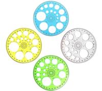4-Piece Circle & 360 Protractor Template Set, Multi-Function Round Stencil Tool with Large, Small & 16 Circles for Drawing, Geometry, Design, Office & School Supplies