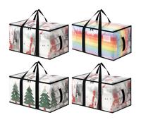 4-Piece Clear Waterproof Storage Bags, Extra-Large Dustproof Moving Bags