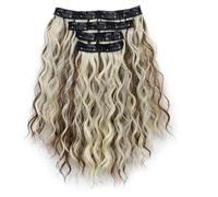 4-Piece Clip-in Wavy Hair Extensions 30cm Short Curly Hair Multiple Clips Deep Brown/Black/Brown Gold Colors Natural Volume(White brown-6H613#)