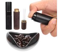4-Piece Coffee Bean Dosing Cup, Spray Bottle, Espresso Stirrer Tool, Teaspoon Set, Ceramic Coffee Dosing Vessel Tray Kit Coffee Bar Accessories for Coffee Lovers (Up to 35g Coffee Bean)