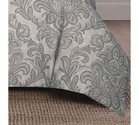 4 Piece Complete Bedding Set Check Design Duvet Quilt Cover With Pillowcases Fitted Sheet Poly Cotton Floral Pattern (Damask Grey, King)