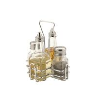 4 Piece Condiment Set - Salt, Pepper, Oil & Vinegar