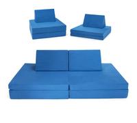 4-Piece Convertible Kids Couch or 2 Chairs Modular Sofa and Play Set