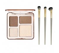 4-Piece Cool-Toned Contour Palette and Makeup Brush Set for Face Sculpting | Contour Makeup Set, Premium Durable, Brushes 17×5cm, Palette 8.3×1.5cm, for Cheek Jawline Nose Contour