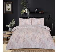 4 Piece Cotton Rich Complete Bedding Set Duvet Cover Fitted Sheet & Pillowcases (Orchids 2, Single)