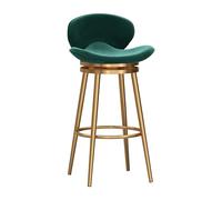 4-Piece Counter Stools Set with Swivel and Low Backrest, Velvet Upholstered Barstool Chairs for Kitchen Island & Home Bar - White (65cm Seat Height)