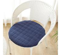 4-Piece Dark Blue Chair Cushions & Seat Pads 40 cm Waterproof Anti-Slip Memory Foam with 4cm Hard Cotton Core Soft Round Cushions for Kitchen Dining Office & Garden Chairs