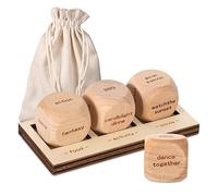 4-Piece Date Night Dice Tray Set, Wooden Game for Couples