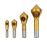 4 Piece Deburring Drill Bit Kit for Metal and Wood Processing Tasks