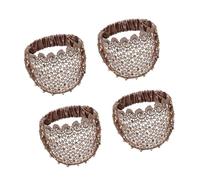 4 Piece Decorative Hair Accessory for Women with Wide Lace Front, Beaded Trim, and Elastic Back for Quick Daily Styling