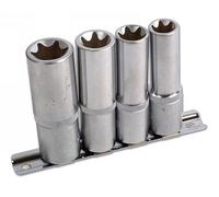 4 Piece Deep Star Socket Set 1/2"D From E16 To E24 Laser 3392