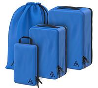 4 Piece Deluxe Set Compression Packing Cubes for Travel with HybridMax Double Capacity Design, Large & Small, Carry On Suitcase Organizer Bags Set Travel Bags Organizer Luggage Organizers Suitcases