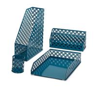4-Piece Desk Organiser Set - Aegean Blue