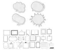 4-Piece Dialog Box Notes, 26 Stickers, Creative and Interesting Stationery, Self-Adhesive Message Stickers, Study and Office Supplies.