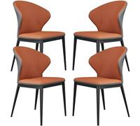 4 Piece Dining Chair Set Microfiber Leather Bedroom & Balcony Furniture Dark ge & Dark Grey Stylish & Comfortable Perfect for Modern Home Décor