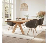 4-Piece Dining Chair Set - Modern Upholstered Swivel Chairs with Backrest and Metal Legs, Brown Accent Stools for Dining Room, Living Room, Home Office