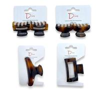 4 - Piece Diva Luxury Hair Claw Set, Static - Free, Secure Grip for Thick/Long Hair, Stylish Updo & Half - Up Accessories Claw Hair Clips Women
