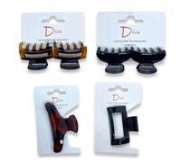 4 - Piece Diva Luxury Hair Claw Set, Static - Free, Secure Grip for Thick/Long Hair, Stylish Updo & Half - Up Accessories Claw Hair Clips Women