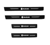 4-Piece Door Sill Protector Set for Suzuki, Carbon Fibre Style Scuff Plates, Anti-Scratch Entry Guards for Threshold Protection & Styling,Bianco-normal