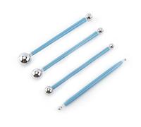 4-Piece Double-Ended Ball Modeling Tools Set, 8 Sizes Stainless Steel Ball Stylus for Cake Decorating, Baking, Fondant Sculpting, Sugar Paste, Marzipan DIY