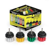 4 Piece Drill Brush Small Diameter Cleaning Brushes for Use on Carpet, Tile, Shower Track, and Grout Lines by Drillbrush
