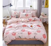 4 Piece Duvet Cover Sets, Nordic Style Print Microfiber Bedding Set with 1 Zipper Quilt Cover, 1 Flat Sheet and 2 Pillowcases for Bedroom Single King Size Bed