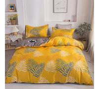 4 Piece Duvet Cover Sets, Nordic Style Print Microfiber Bedding Set with 1 Zipper Quilt Cover, 1 Flat Sheet and 2 Pillowcases for Bedroom Single King Size Bed